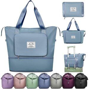 Large Travel Duffel Bag Foldable Expandable Waterproof Gym Weekender Carry On